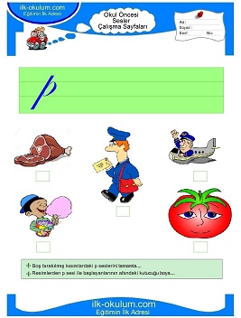 Çocuklar İçin P Sesi Çalışma Sayfaları 